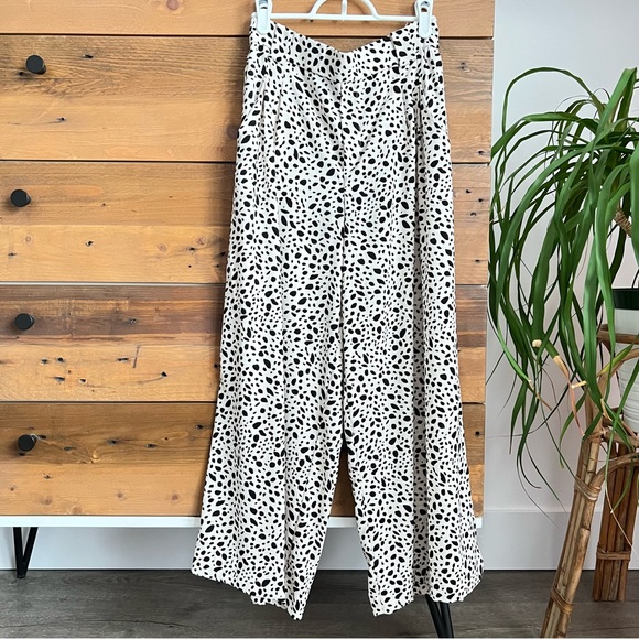 Zara Black & White Wide Leg Pant - Picture 1 of 4